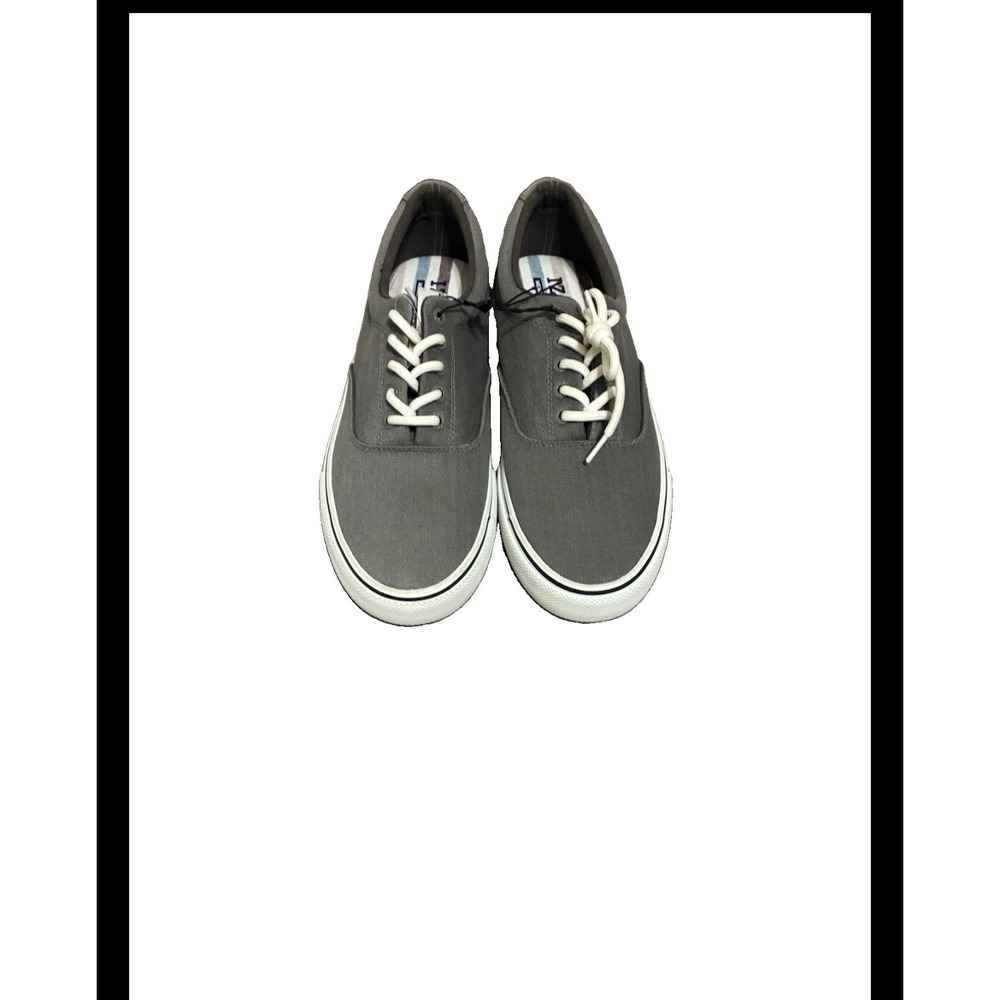 IZOD Rangley Mens Sneakers Gray Canvas Memory Foam Lace Up Shoes 9 1851110